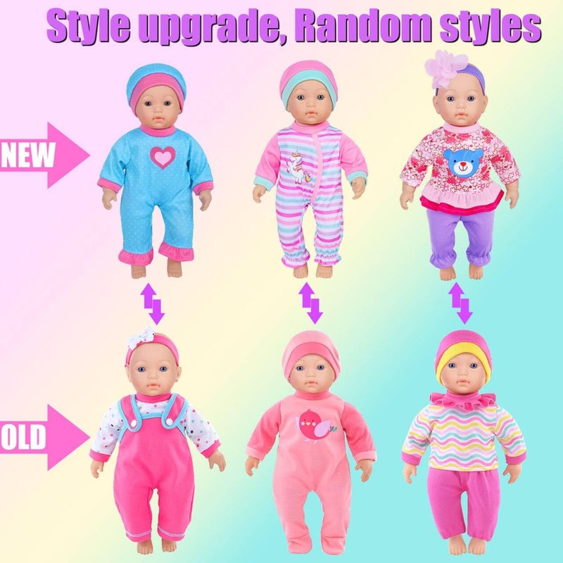 ibayda 10 Sets Baby Doll Playtime Outfits Clothes Hat Headband Fits for 10 Inch Baby Dolls 12 Inch New Born Baby/Alive Baby Dolls 14 inch Dolls (No Doll) - Image 3
